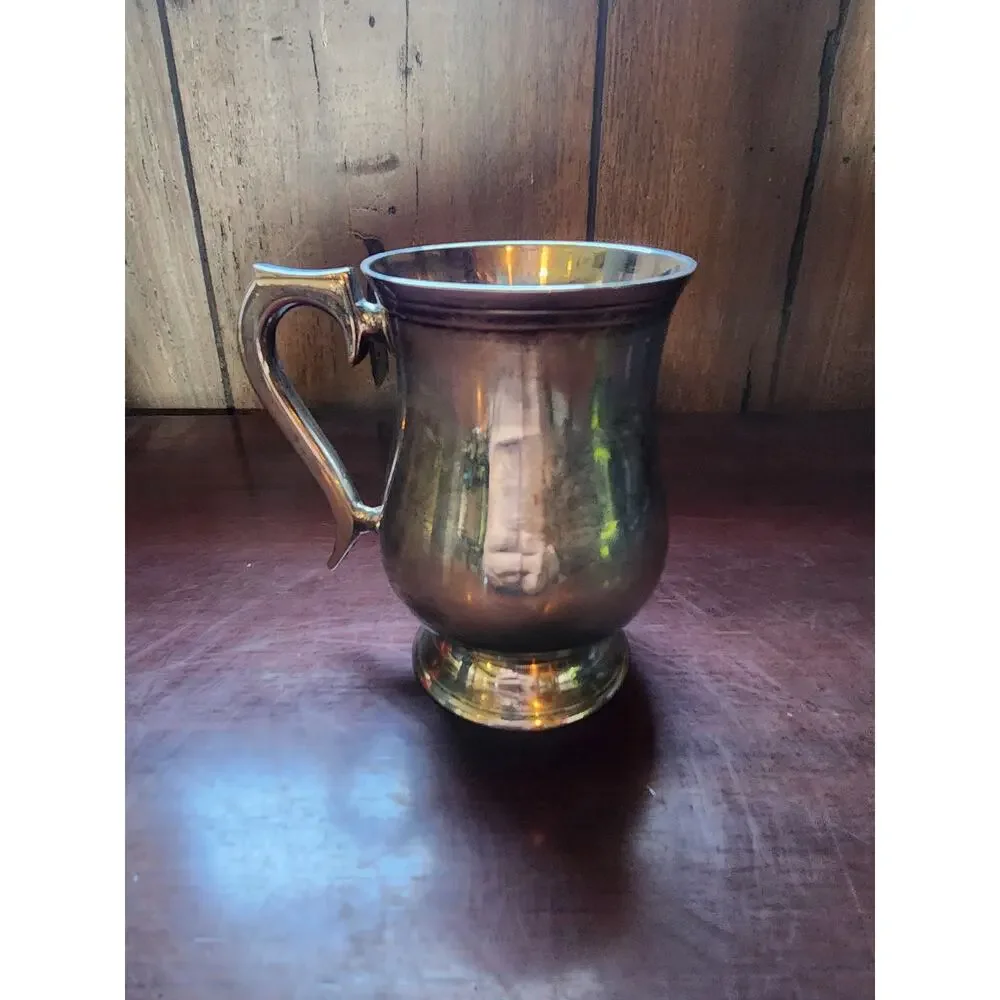 Vintage EPNS India Silverplate Footed Pitcher Ornate Handle 8